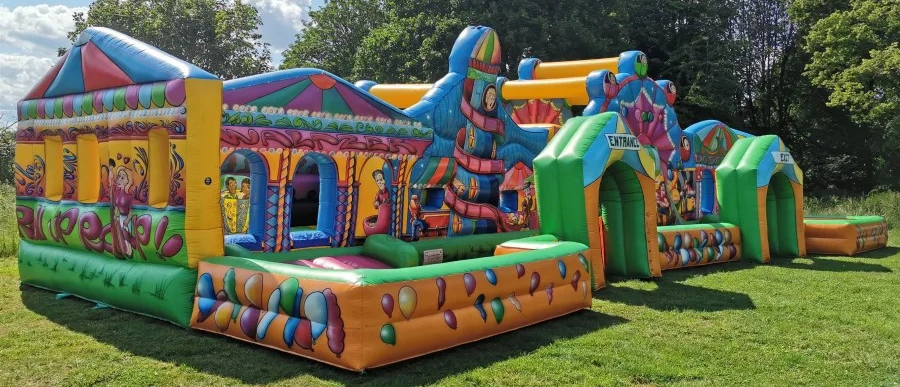 giant inflatable obstacle course hire in Essex for school events