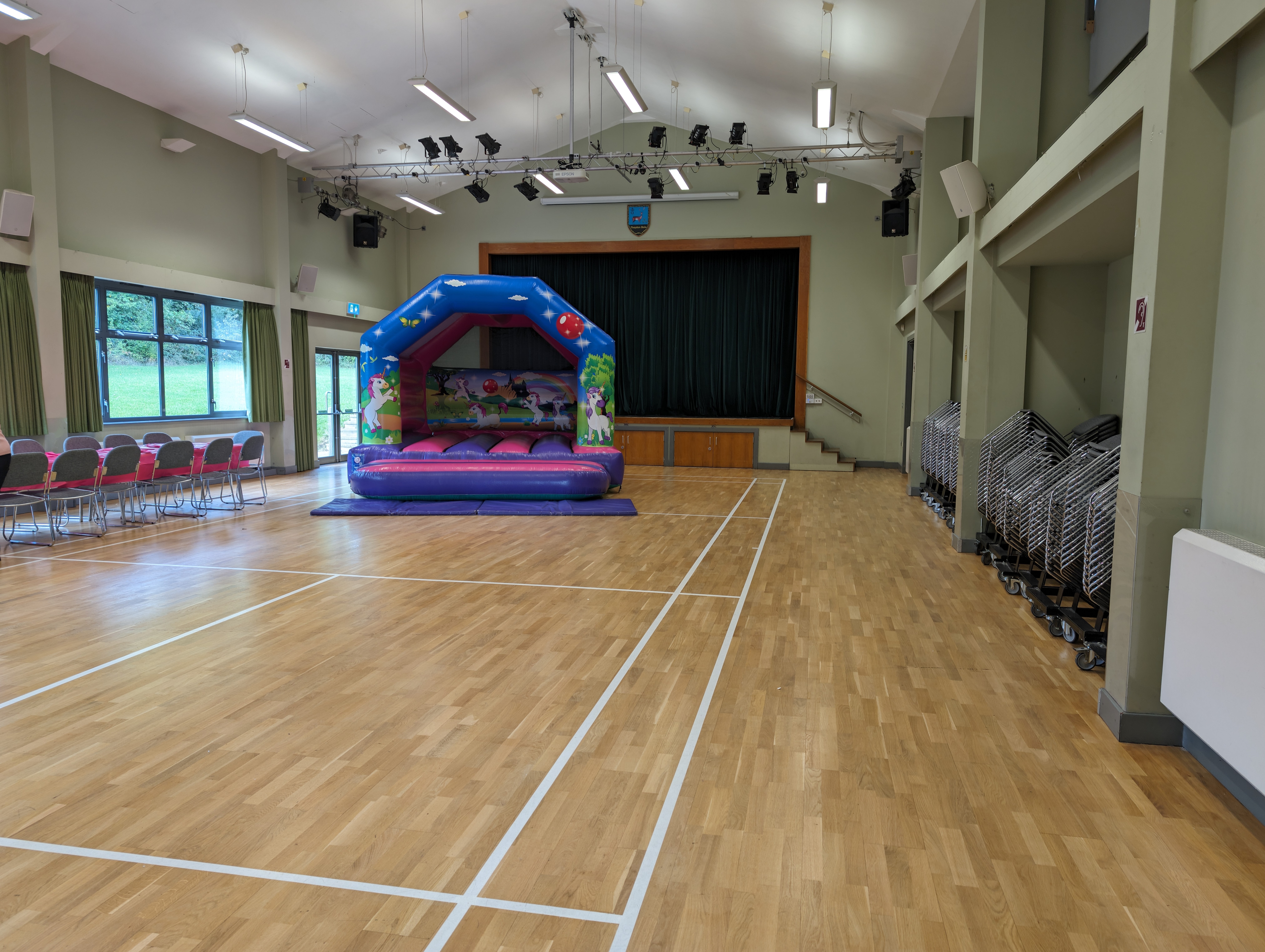 Unicorn Bouncy Castle in Theydon Bois Village Hall